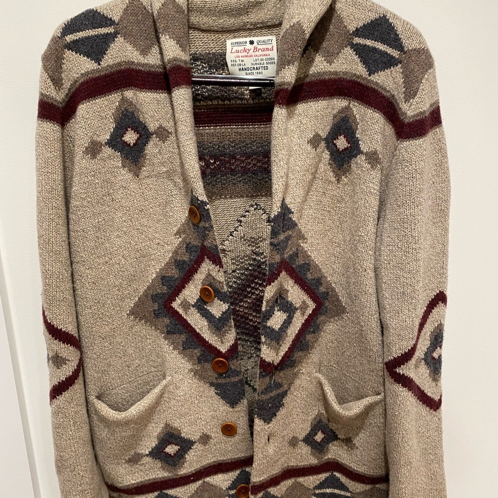 Lucky Brand Shawl Collar Cardigan Sweater Coat